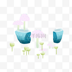 粉色植物盆栽图片_清新植物蘑菇图片