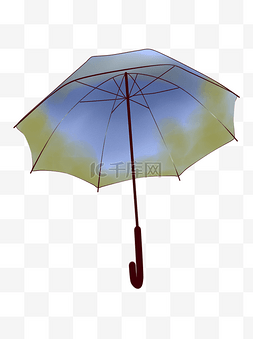 森系手绘文艺图片_雨伞商用元素商用元素