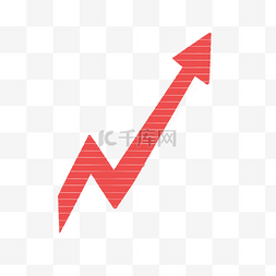 股市k线波动图图片_手绘红色上升箭头