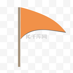 矢量中国风旗帜图片_卡通矢量桔色飘逸旗帜