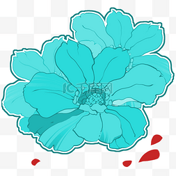 水彩漂亮的红色花图片_漂亮的蓝色花朵