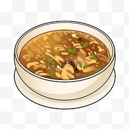 风味腊鸭腿图片_手绘美食酸辣汤插画