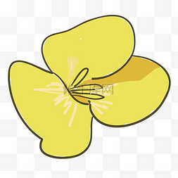黄色的卡通蝴蝶花免抠图