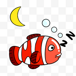 海底小气泡图片_红色小鱼睡觉