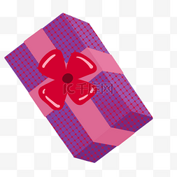 礼物礼盒紫色红色绸带彩带