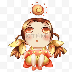 夏至节气传统图片_24节气夏至卡通人物形象插画