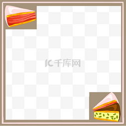 手绘三明治美食边框