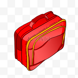 双层红色图片_手绘红色手提包