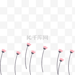 紫藤花长廊图片_手绘粉色花卉插画