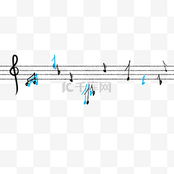 卡通五线谱音符图片_卡通音符分割线装饰