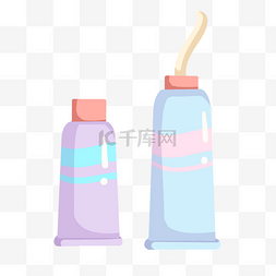 手绘洁面图片_手绘两瓶洗面奶插画