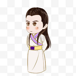 汉服白衣男子厚涂png