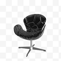 旋转的椅子图片_真皮黑色转椅办公椅