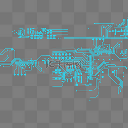 科技感线条电脑图片_蓝色科技控制电路图元素