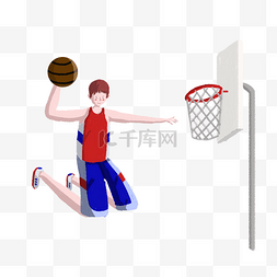 篮球灌篮图片_运动健身灌篮男孩