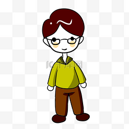 眼镜和手帕图片_彩色穿黄毛衣的男孩