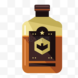威士忌卡通图片_一瓶进口的高档酒免抠图