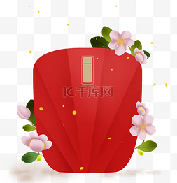  新年春节花卉文字框