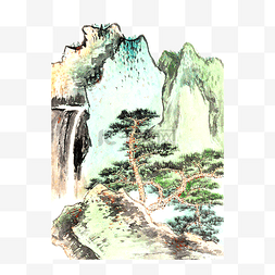 水墨风中国画图片_水墨国画山水青山PNG东方