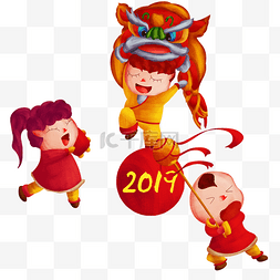 春节新年元旦欢庆手绘噪点风