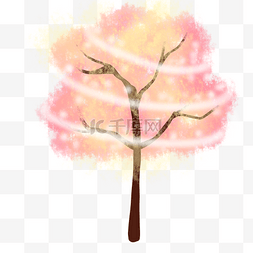 粉色创意树木插图