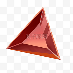 红色三角png图片_ 红色三角钻石 