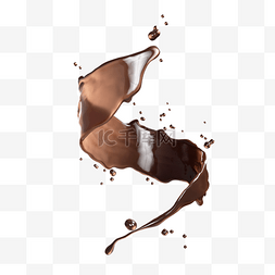 水花巧克力图片_螺旋咖啡液体3d元素