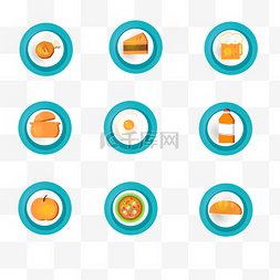餐饮icon图片_单色美食立体图标