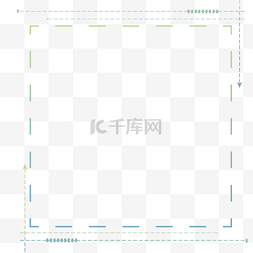 小箭头图片_蓝绿渐变箭头方形边框免抠