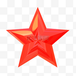 星星图片_AI矢量立体水晶红星