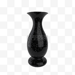 黑石质感立体花瓶装饰