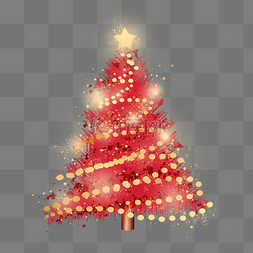 圣诞树彩灯图片_圣诞圣诞节红色圣诞树