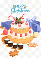 圣诞蛋糕姜饼和礼物