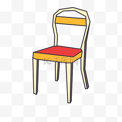 红色四脚椅子插画
