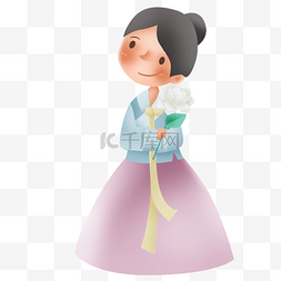 传统服饰图片_少数民族朝鲜族少女