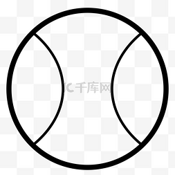 扁平网球图片_黑色圆弧网球元素
