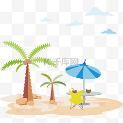 夏日海边图片_夏天元素海滩元素