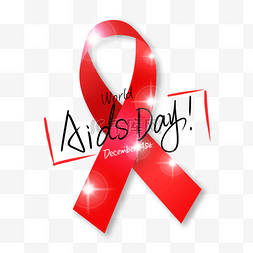 world aids day红色闪耀丝带