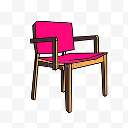 红色木质椅子插画