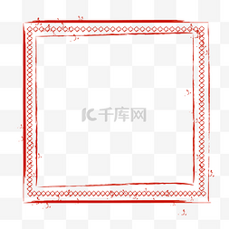 中国风红色印章边框