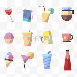 冰淇淋甜点图标图片_饮品甜点图标