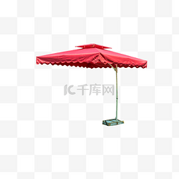 室外遮阳伞图片_红色的遮阳伞简约