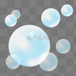 蓝色立体漂浮气泡