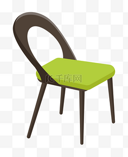 时尚绿色椅子插画