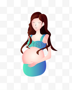 孕妇哺乳图片_彩色卡通手绘孕妇