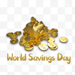 金色小猪存钱罐图片_world savings day