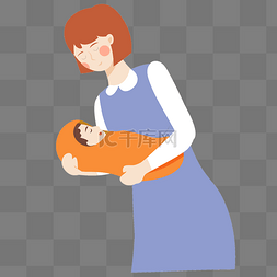 抱着婴儿的妈妈