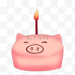 生日蛋糕红色蜡烛图片_红色小猪生日蛋糕