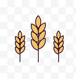 植物图片_小麦植物矢量图标素材