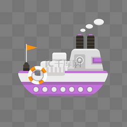 一艘轮船图片_一艘紫色小邮轮